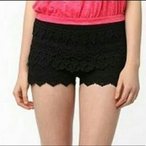 Black lace shorts